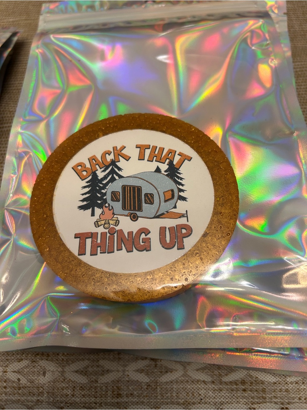 Back That Thing Up Camper Freshie  - Gold and White